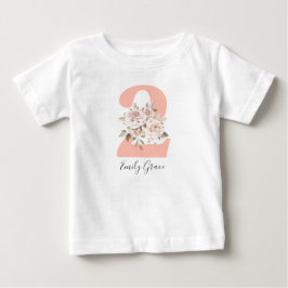 Rustika buketter Shabby Chic Rosor 2-års födelseda T Shirt