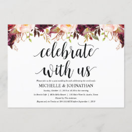 Rustika Burgundiska Bröllopskort Efter Bröllopet Inbjudningar