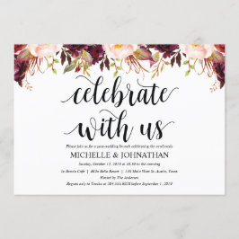 Rustika Burgundy Bröllop Efter Bröllopet Inbjudnin Inbjudningar