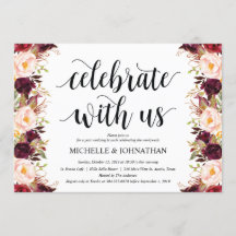 Rustika Burgundy-efterbröllopskort