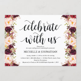 Rustika Burgundy-efterbröllopskort Inbjudningar