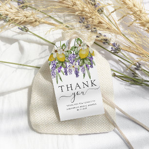 Rustika Citroner & Lavendel Bröllopsdusch Favor Pr Presentetikett