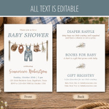 Rustika Cowboykläder Baby Shower Blå