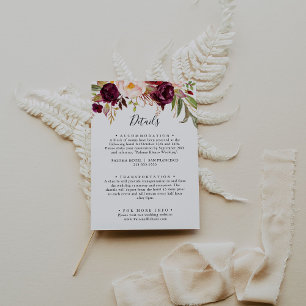 Rustika detaljer från boho-färgrik blomsterbröllop tilläggskort