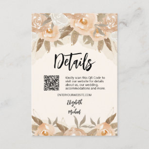 Rustika detaljer i akvarell med persikor och blomm tilläggskort