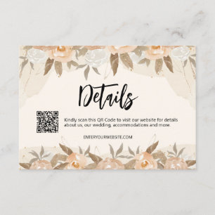 Rustika detaljer i akvarell med persikor och blomm tilläggskort