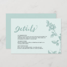 Rustika detaljer i blå nyckfulla blommor tilläggskort