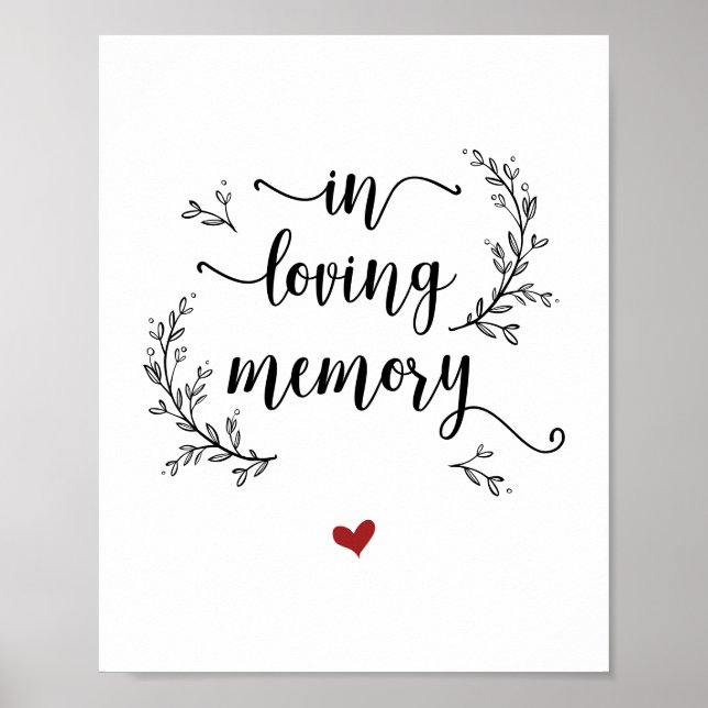 Rustika Drivor Bröllop Till minne, minneshögtid Poster (Framsidan)