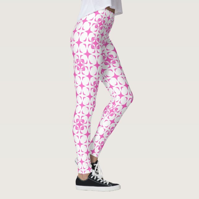 Rustika Eleganta Rosa och Vita Leggings (Höger)