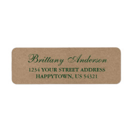 Rustika Etikett för Returadress för Bröllop i Grön