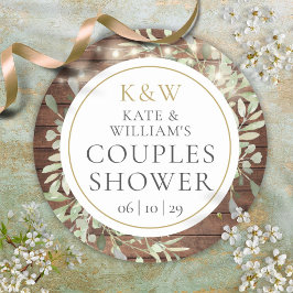 Rustika Etiketter för Bröllopsfest med Monogram oc