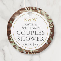 Rustika Etiketter för Bröllopsfest med Monogram oc