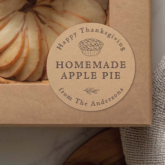 Rustika Etiketter för Thanksgiving Paj Present (Skapare uppladdad)