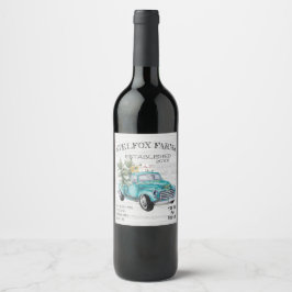 Rustika Etiketter för Vin på Blå Bondbil
