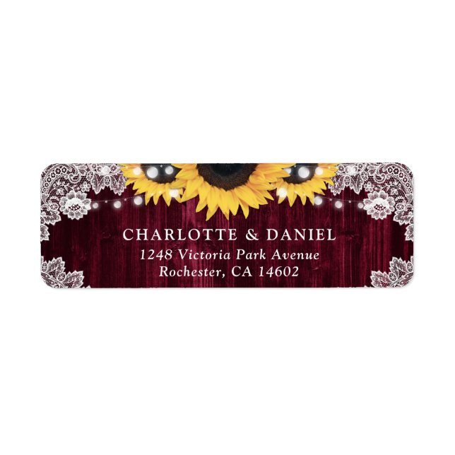 Rustika Etiketter med Solros för Returadress i Bur Etikett (Framsidan)