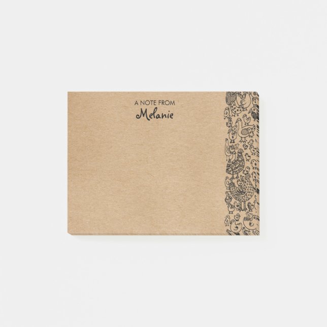 Rustika fåglar illustration Personlig Post-it Block (Framsida)