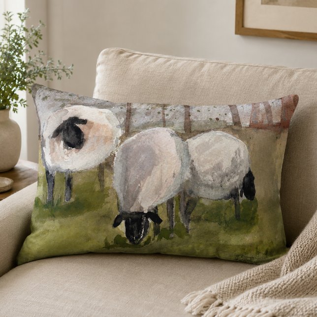 Rustika får prydnadskudde (Rustic Sheep Pillow)