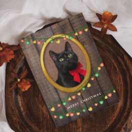 Rustika fina glada julbelysning lägg till ditt fot julkort