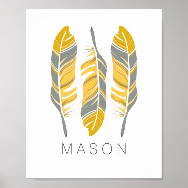 Rustika fjädrar stanna vilda Personlig väggkonst (Framsidan)