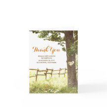 rustika gamla träd lantbröllop tack-kort