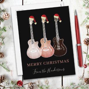 Rustika gitarrer god jul Personlig Helg Vykort