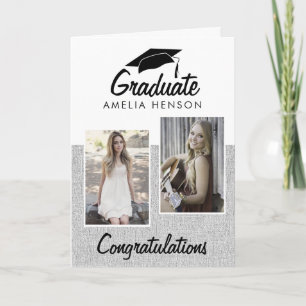 Rustika gratulationer till examen 2 Foto Collage Kort