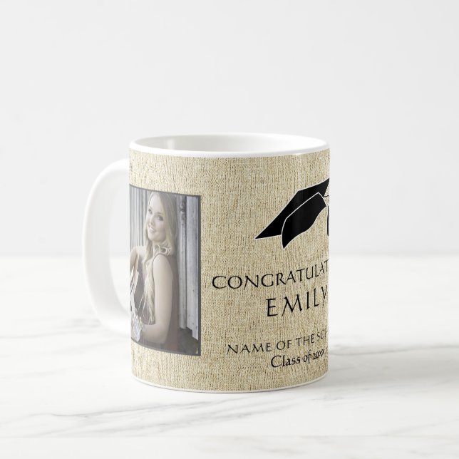 Rustika Gratulationsfoto Examen Kaffemugg (Framsida vänster)