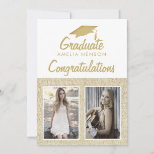 Rustika Gratulationskorta Student 2 Foto Collage Kort