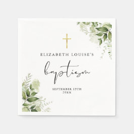Rustika gröna blad Elegant dop Pappersservett