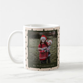 Rustika Gröna Julgranar Anpassat Namn Foto Kaffemugg