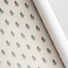 Rustika Gröna och Beiga Tallar Jul Presentpapper