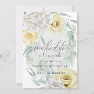 Rustika gula elfenbensfärgade pionblommor inbjudningar
