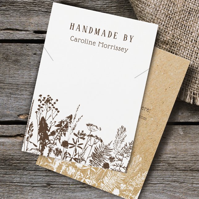 Rustika Halsbandsblommor Halsbands Displaykort Visitkort (Rustic Wildflowers Necklace Display Card)
