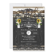 Rustika Hästskor & Blommor Bröllopsinbjudningar