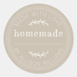 Rustika Hemmagjorda Baka Varor Sylt Burk Grå Runt Klistermärke