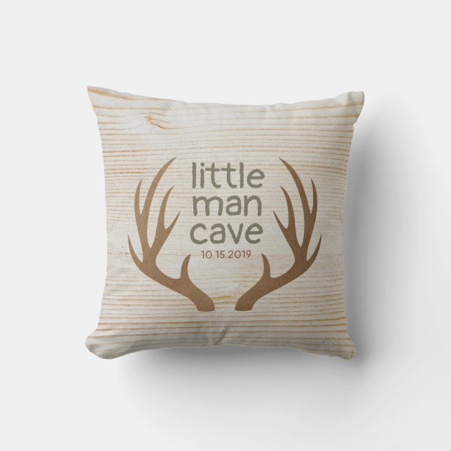 Rustika hjorthorn Little Man Cave Nursery Kudde (Framsida)