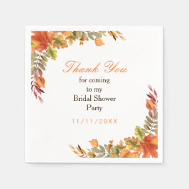Rustika höstblad Bröllopsdusch Pappersservett