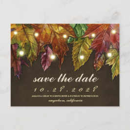 Rustika höstblad Spara datum-kort Meddelande Vykort