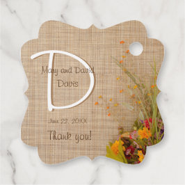Rustika höstblommor bröllop presentkort gåvor etiketter