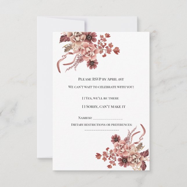 Rustika höstblommor i akvarell OSA kort (Framsida)