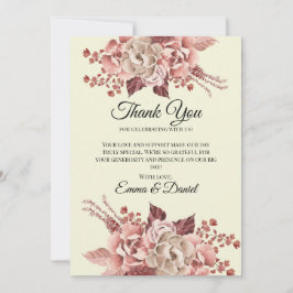 Rustika höstblommor krämfärgad bakgrund akvarell tack kort