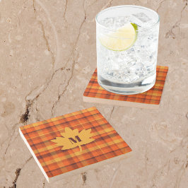 Rustika höstfärger initialer stenunderlägg