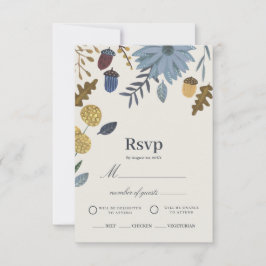 Rustika höstlöv faller bröllop RSVP Inbjudningar