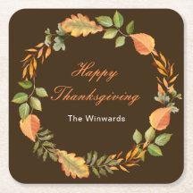 Rustika Höstlöv Fyrkantig Thanksgiving