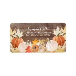Rustika höstlöv Pumpa Returadressetikett Adressetikett