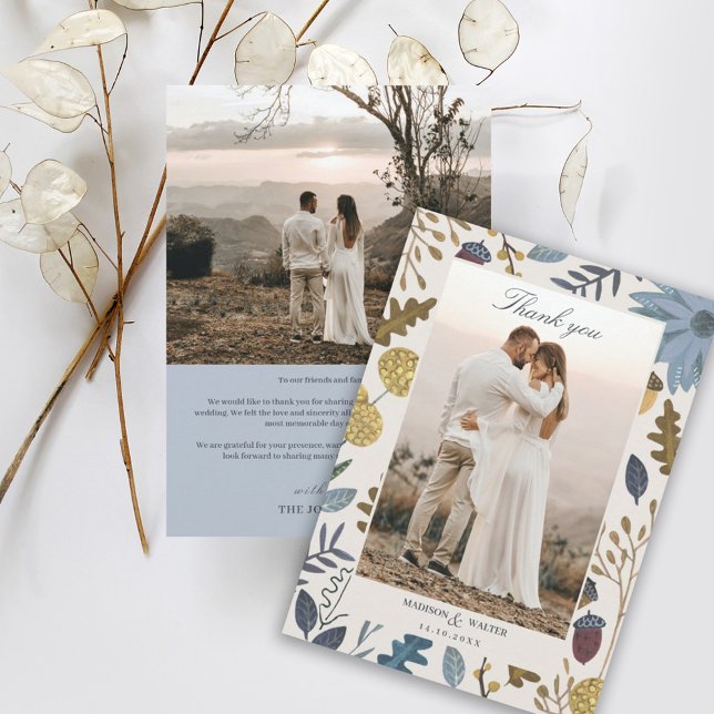 Rustika höstlöv tackar för bröllopet inbjudningar (Skapare uppladdad)