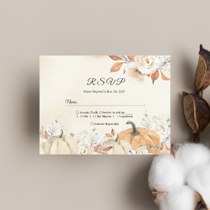 Rustika Höstpumpor & Blommor  Inbjudan Vykort