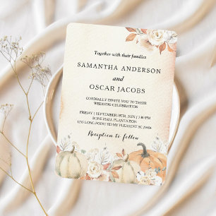 Rustika höstpumpor och blommor inbjudningar