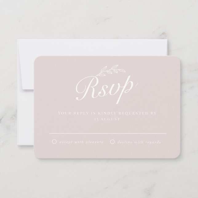 Rustika inbjudningar med botaniska blad för bröllo (Framsida)