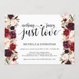 Rustika inbjudningar till bröllopsfest med burgund